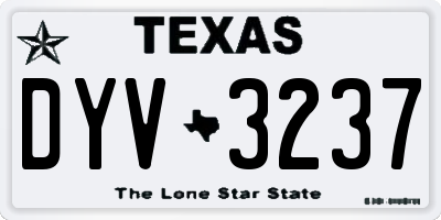 TX license plate DYV3237