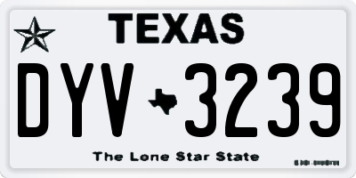 TX license plate DYV3239