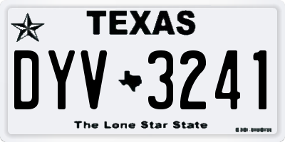 TX license plate DYV3241