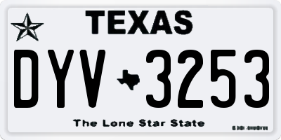 TX license plate DYV3253