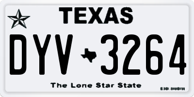 TX license plate DYV3264