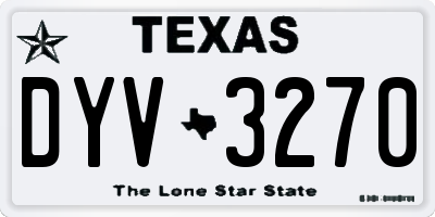 TX license plate DYV3270