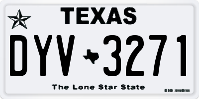 TX license plate DYV3271