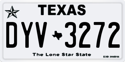 TX license plate DYV3272