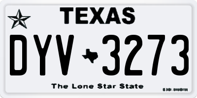 TX license plate DYV3273