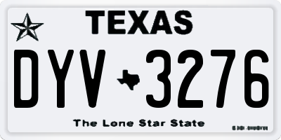 TX license plate DYV3276
