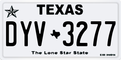 TX license plate DYV3277