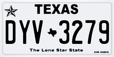 TX license plate DYV3279