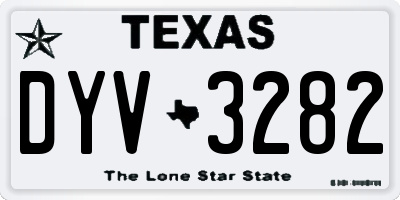 TX license plate DYV3282