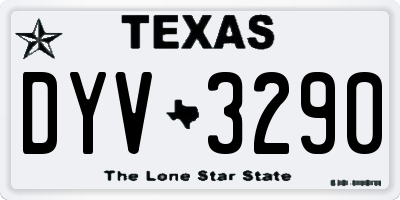 TX license plate DYV3290