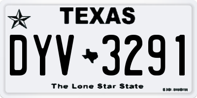 TX license plate DYV3291