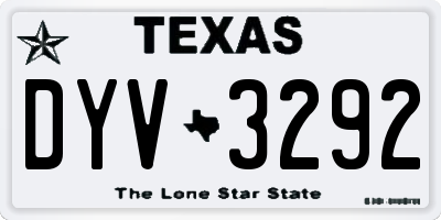 TX license plate DYV3292