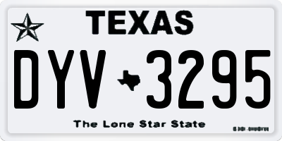 TX license plate DYV3295