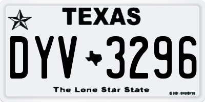 TX license plate DYV3296