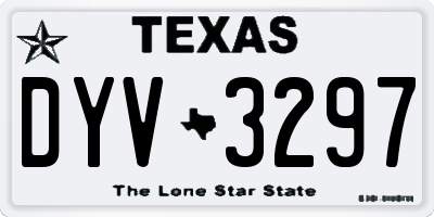 TX license plate DYV3297
