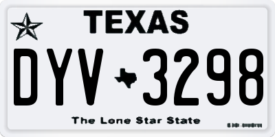 TX license plate DYV3298