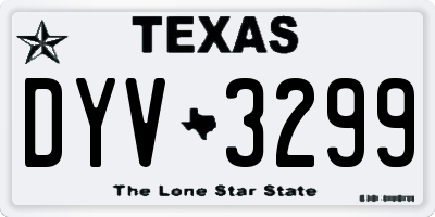 TX license plate DYV3299