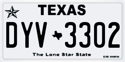TX license plate DYV3302