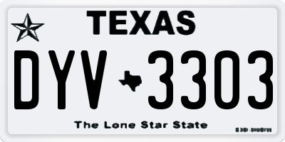 TX license plate DYV3303