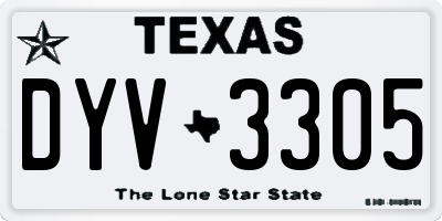 TX license plate DYV3305