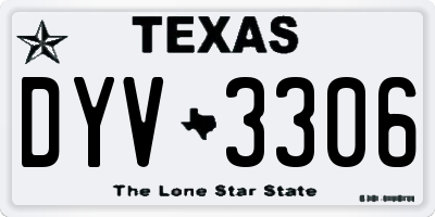 TX license plate DYV3306