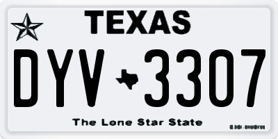 TX license plate DYV3307