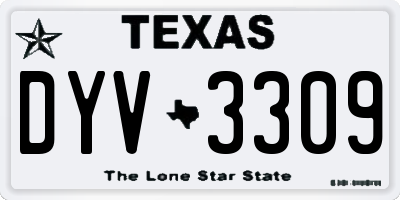 TX license plate DYV3309