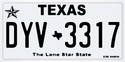 TX license plate DYV3317
