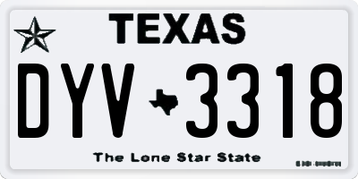 TX license plate DYV3318