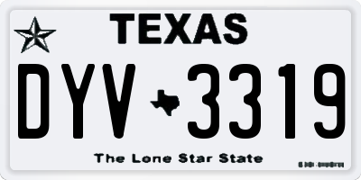 TX license plate DYV3319