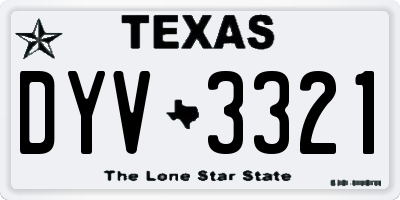 TX license plate DYV3321