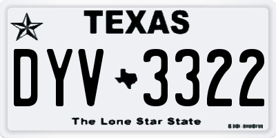 TX license plate DYV3322
