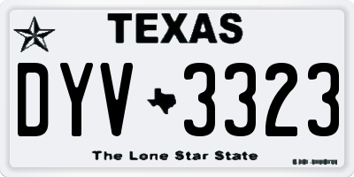 TX license plate DYV3323