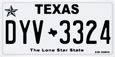 TX license plate DYV3324