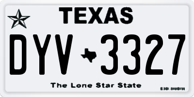 TX license plate DYV3327