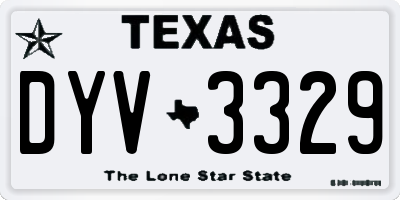 TX license plate DYV3329