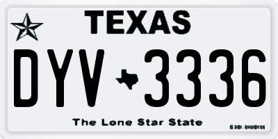 TX license plate DYV3336