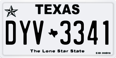 TX license plate DYV3341