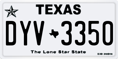 TX license plate DYV3350
