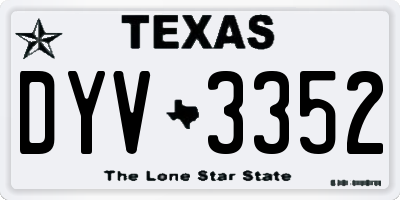 TX license plate DYV3352
