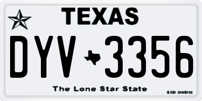 TX license plate DYV3356
