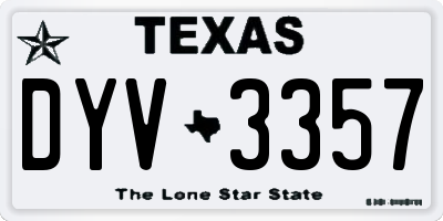 TX license plate DYV3357