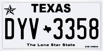 TX license plate DYV3358