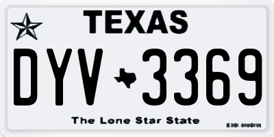 TX license plate DYV3369