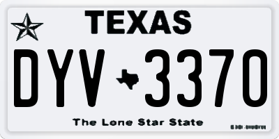 TX license plate DYV3370