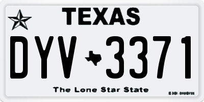 TX license plate DYV3371