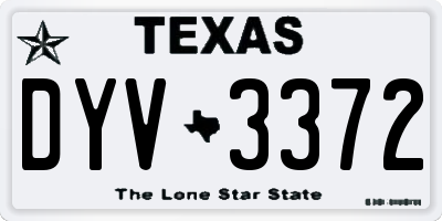 TX license plate DYV3372