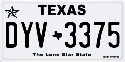 TX license plate DYV3375