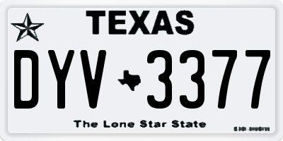 TX license plate DYV3377