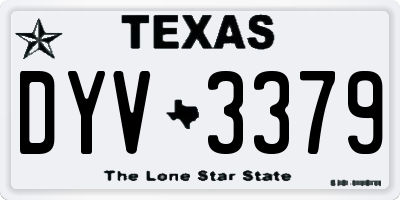 TX license plate DYV3379